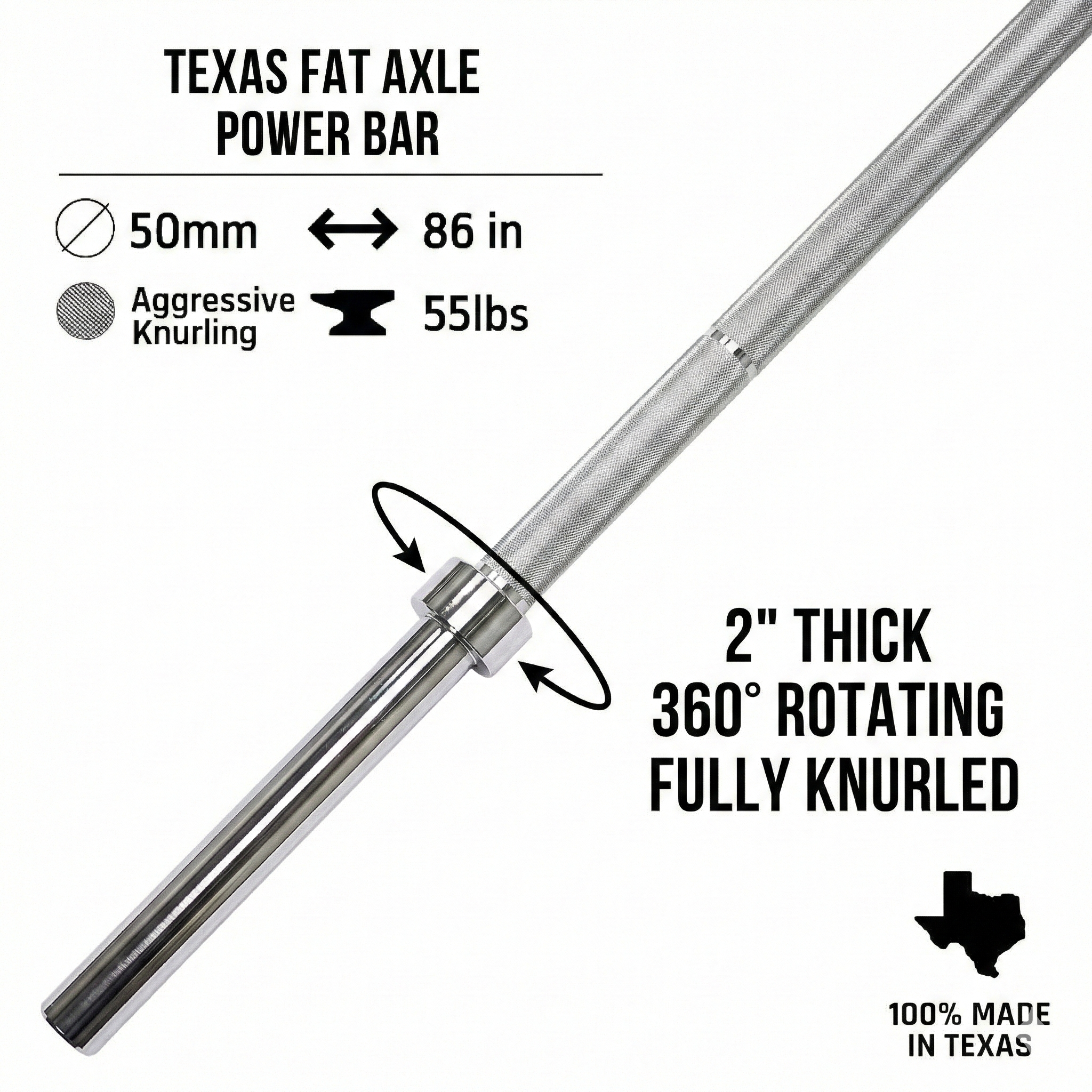 Texas 2" Fat Axle Power Bar