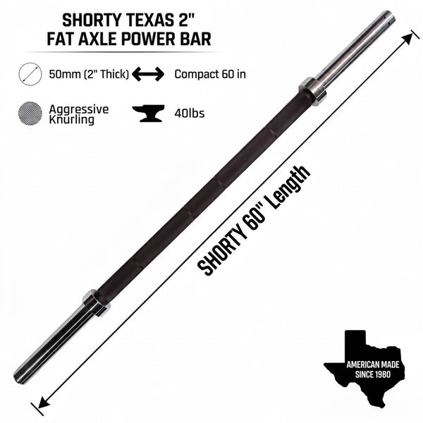 SHORTY Texas 2" Fat Axle Power Bar