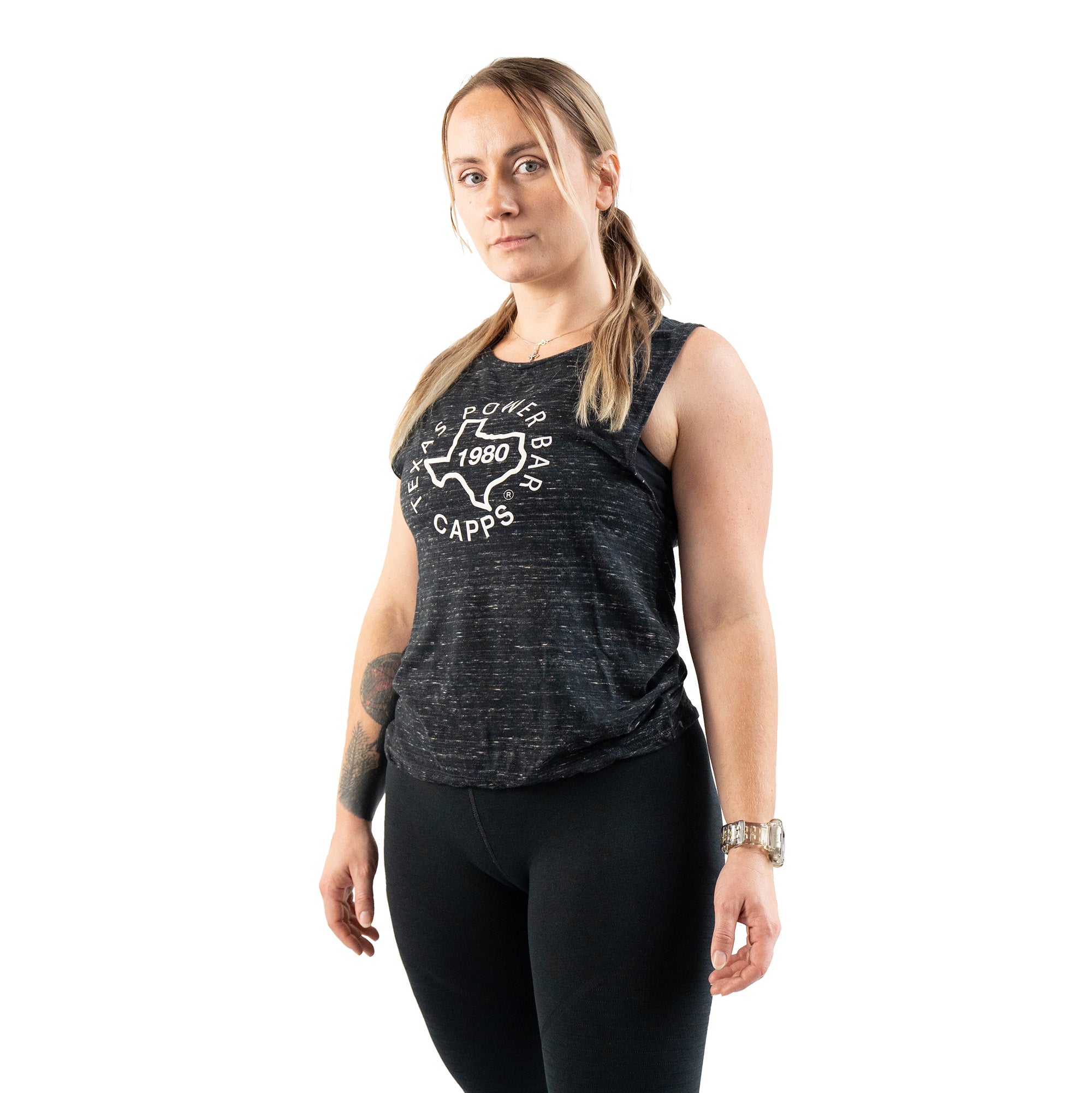 Women's Power Muscle Tank (Black Marble)